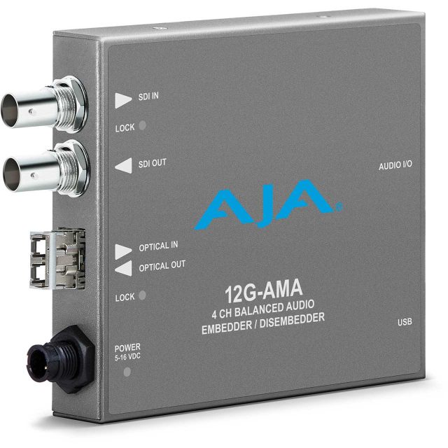 AJA 12G-AMA-TR Audio Embedder/Disembedder with LC Fiber