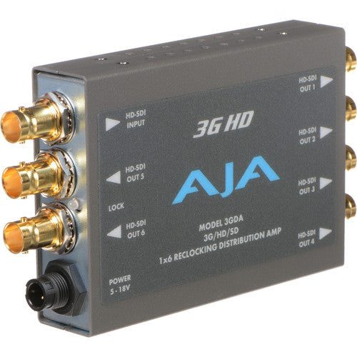AJA 3GDA 1x6 3G/HD/SD Reclocking Distribution Amplifier