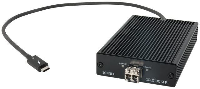 Sonnet Solo10G SFP+ Thunderbolt 3 to 10GbE Adapter